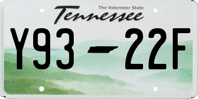 TN license plate Y9322F