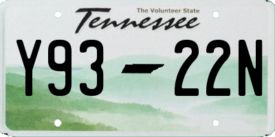 TN license plate Y9322N