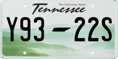 TN license plate Y9322S