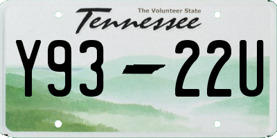 TN license plate Y9322U