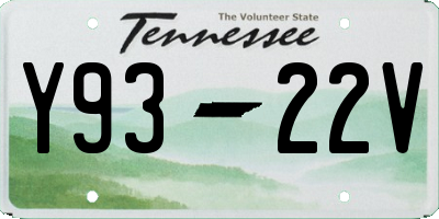 TN license plate Y9322V