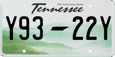 TN license plate Y9322Y