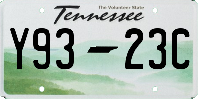 TN license plate Y9323C