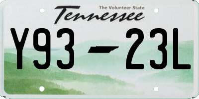 TN license plate Y9323L