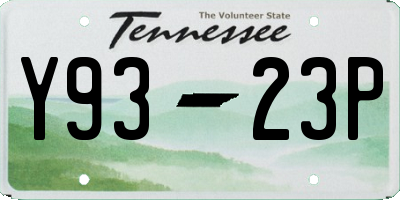 TN license plate Y9323P