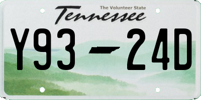 TN license plate Y9324D