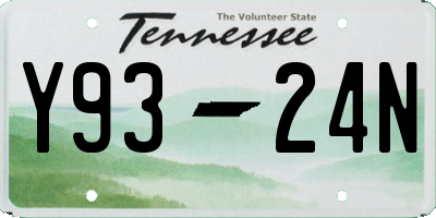 TN license plate Y9324N