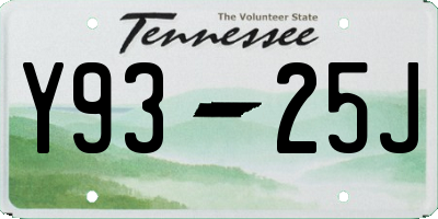 TN license plate Y9325J