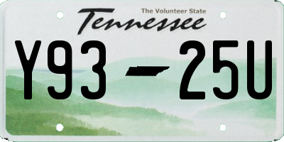 TN license plate Y9325U