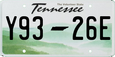 TN license plate Y9326E