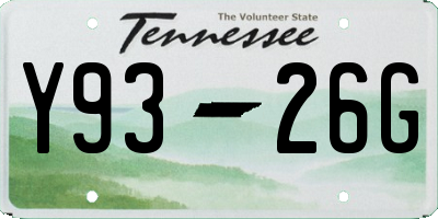 TN license plate Y9326G