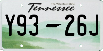 TN license plate Y9326J