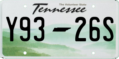 TN license plate Y9326S