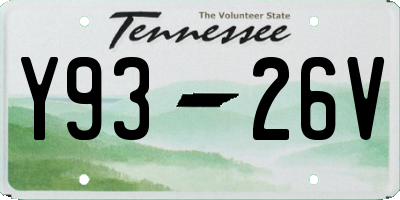 TN license plate Y9326V