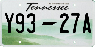 TN license plate Y9327A