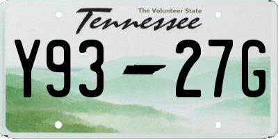 TN license plate Y9327G