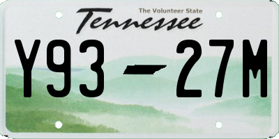 TN license plate Y9327M