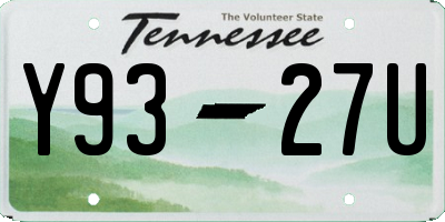 TN license plate Y9327U