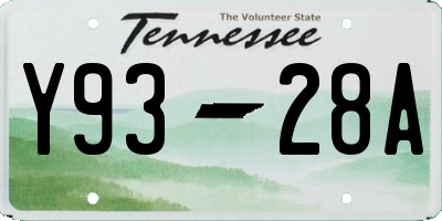 TN license plate Y9328A