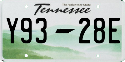 TN license plate Y9328E