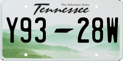 TN license plate Y9328W