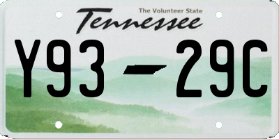TN license plate Y9329C