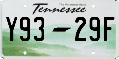 TN license plate Y9329F