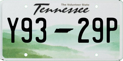 TN license plate Y9329P