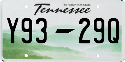 TN license plate Y9329Q