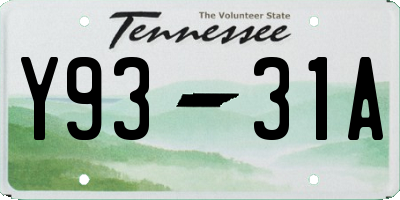 TN license plate Y9331A