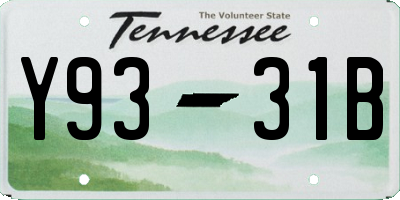 TN license plate Y9331B