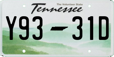 TN license plate Y9331D