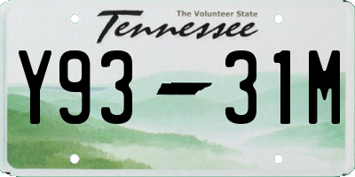 TN license plate Y9331M