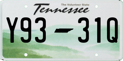 TN license plate Y9331Q