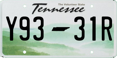 TN license plate Y9331R