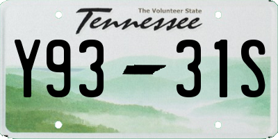 TN license plate Y9331S