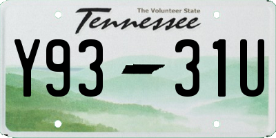 TN license plate Y9331U