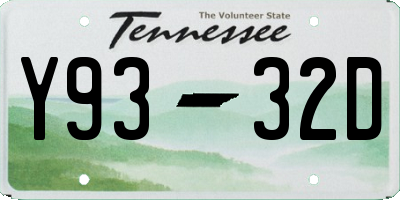 TN license plate Y9332D