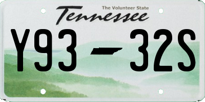 TN license plate Y9332S