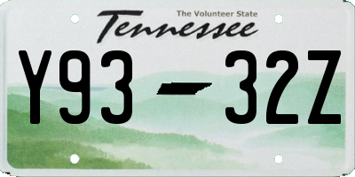 TN license plate Y9332Z