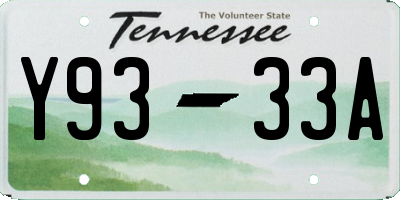 TN license plate Y9333A