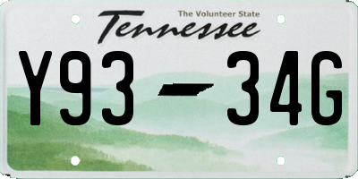 TN license plate Y9334G