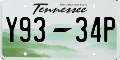 TN license plate Y9334P