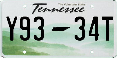 TN license plate Y9334T