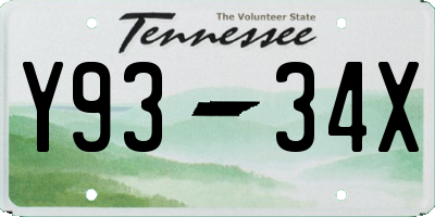 TN license plate Y9334X