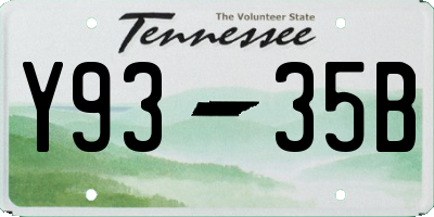 TN license plate Y9335B