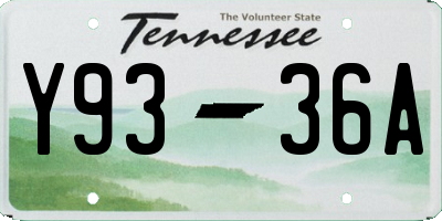 TN license plate Y9336A