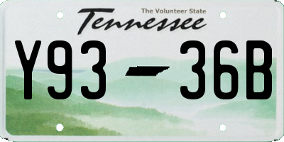 TN license plate Y9336B