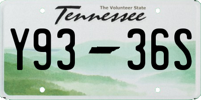 TN license plate Y9336S