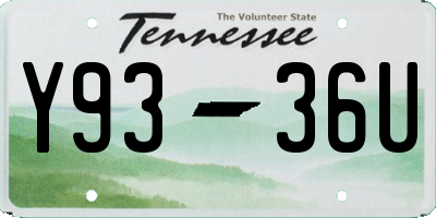 TN license plate Y9336U